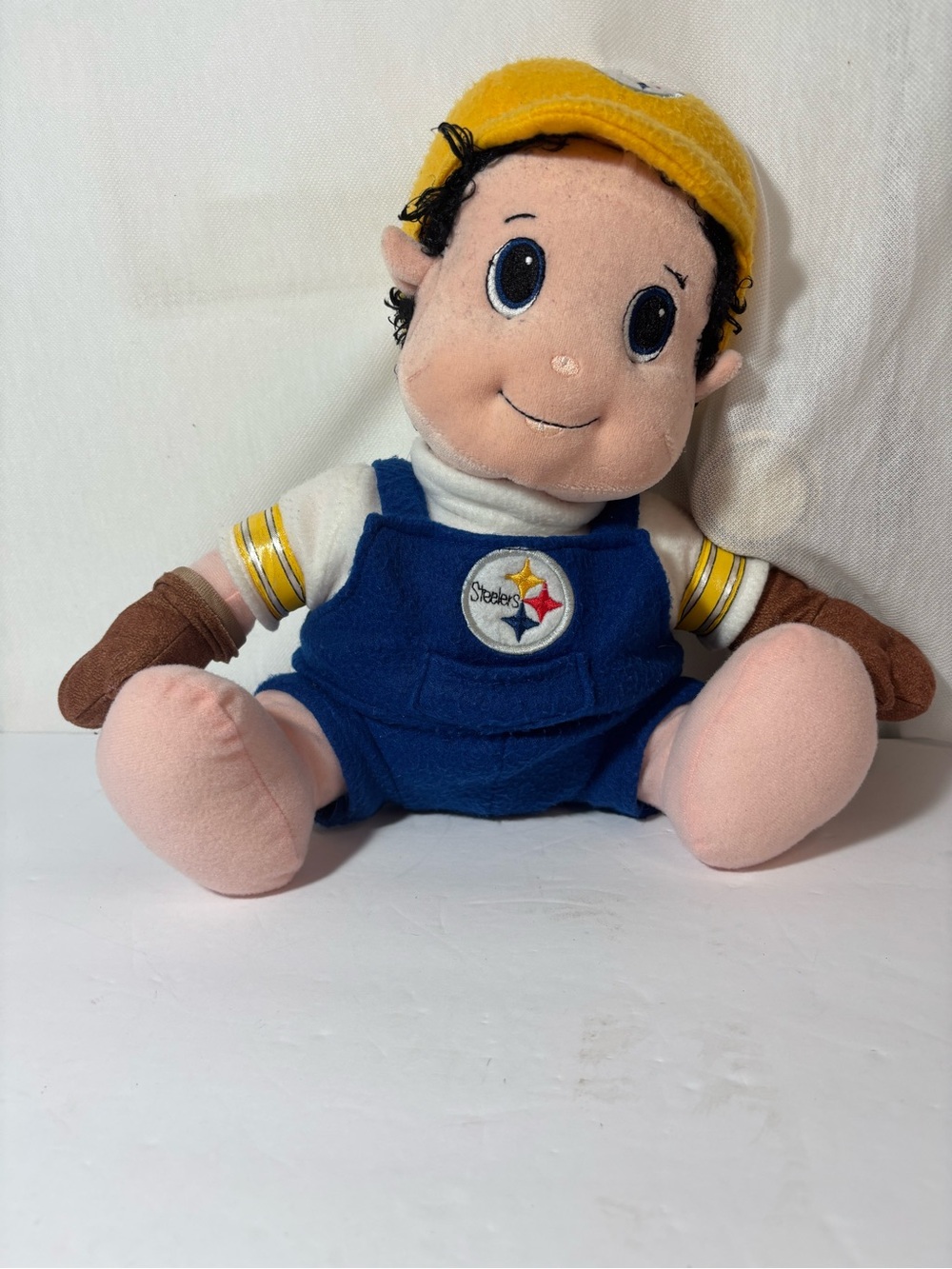 NFL Pittsburgh Steelers Plush Doll - Yellow Hat, Blue Overalls